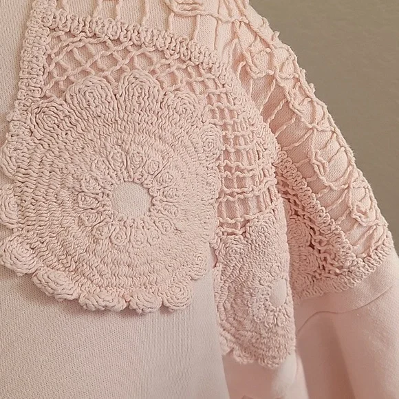 C&C California Pink Crochet Detail Sweater - Picture 2 of 5